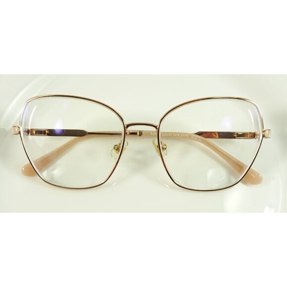 Kate Spade Eyeglasses Frames Only Pink Zeena/G Rose Gold Metal 54-17 Cat Eye - Picture 2 of 16